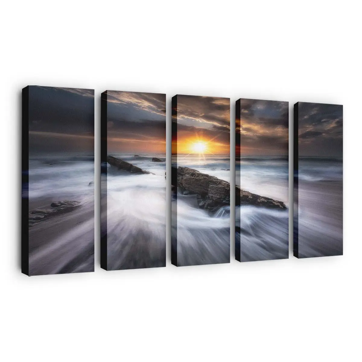 Küstenlandschaft am Strand von Cornwall Leinwandbild