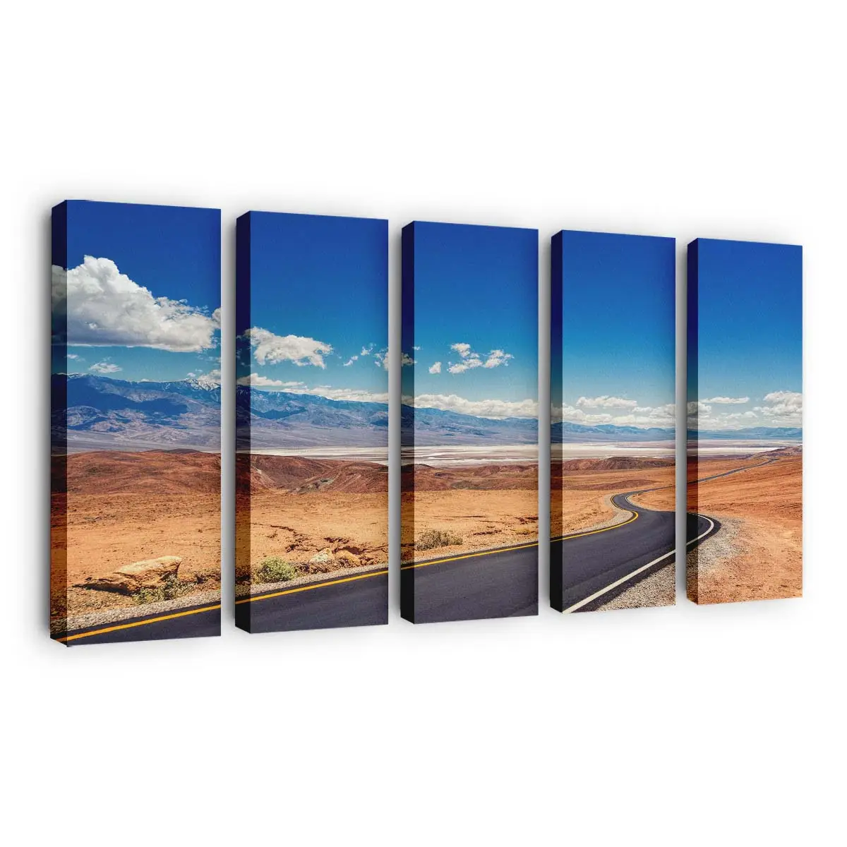 Langer Highway durch Die Wüste Leinwandbild