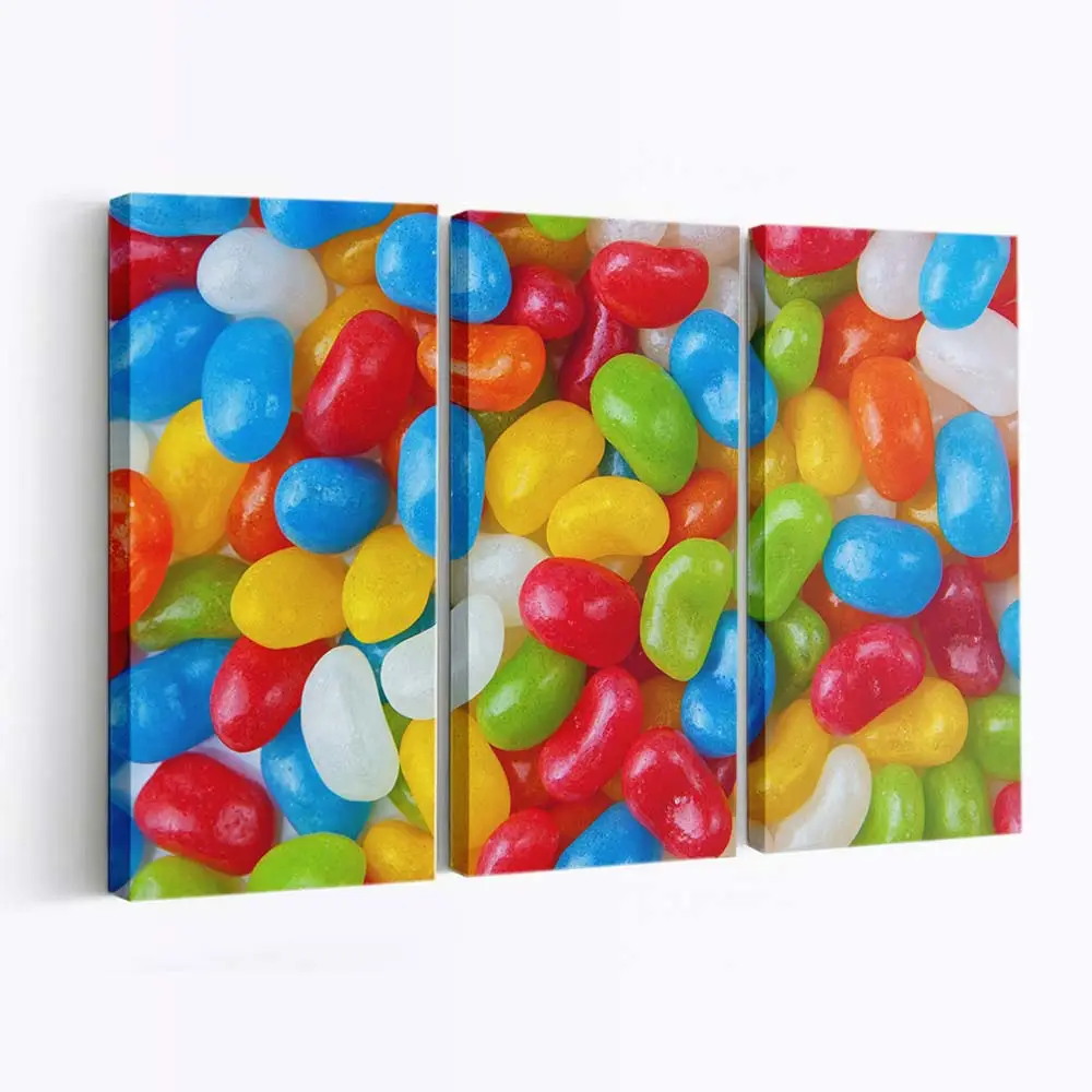 Bunte Leuchtende Jelly Beans Leinwandbild
