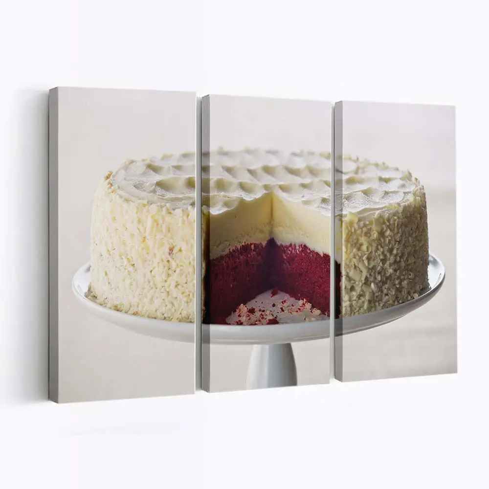 Dessertteller mit Erdbeer-ksekuchen Leinwandbild