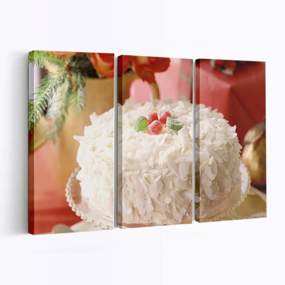 Weiße Schichttorte mit Vanilleglasur Leinwandbild