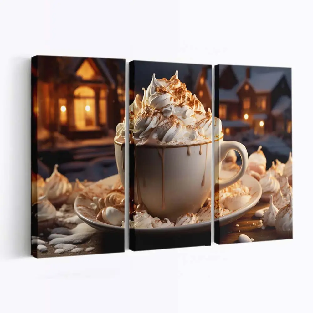Heiße Schokolade mit Marshmallows Leinwandbild