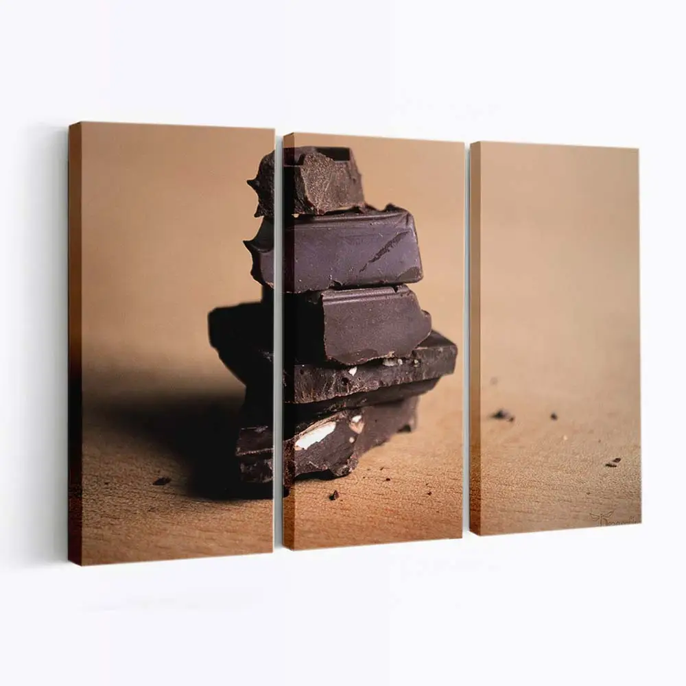 Quadrate aus Dunkler Schokolade Leinwandbild