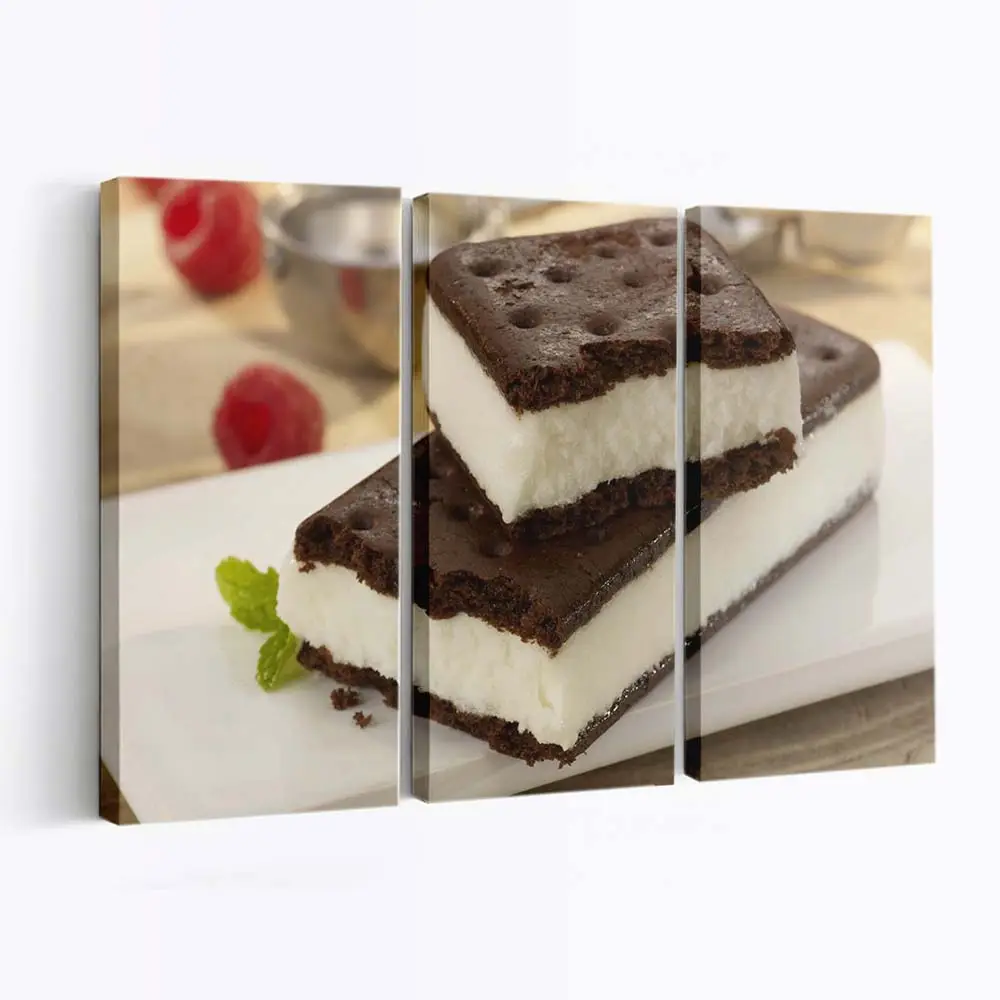 Vanille-eiscreme-sandwich Leinwandbild
