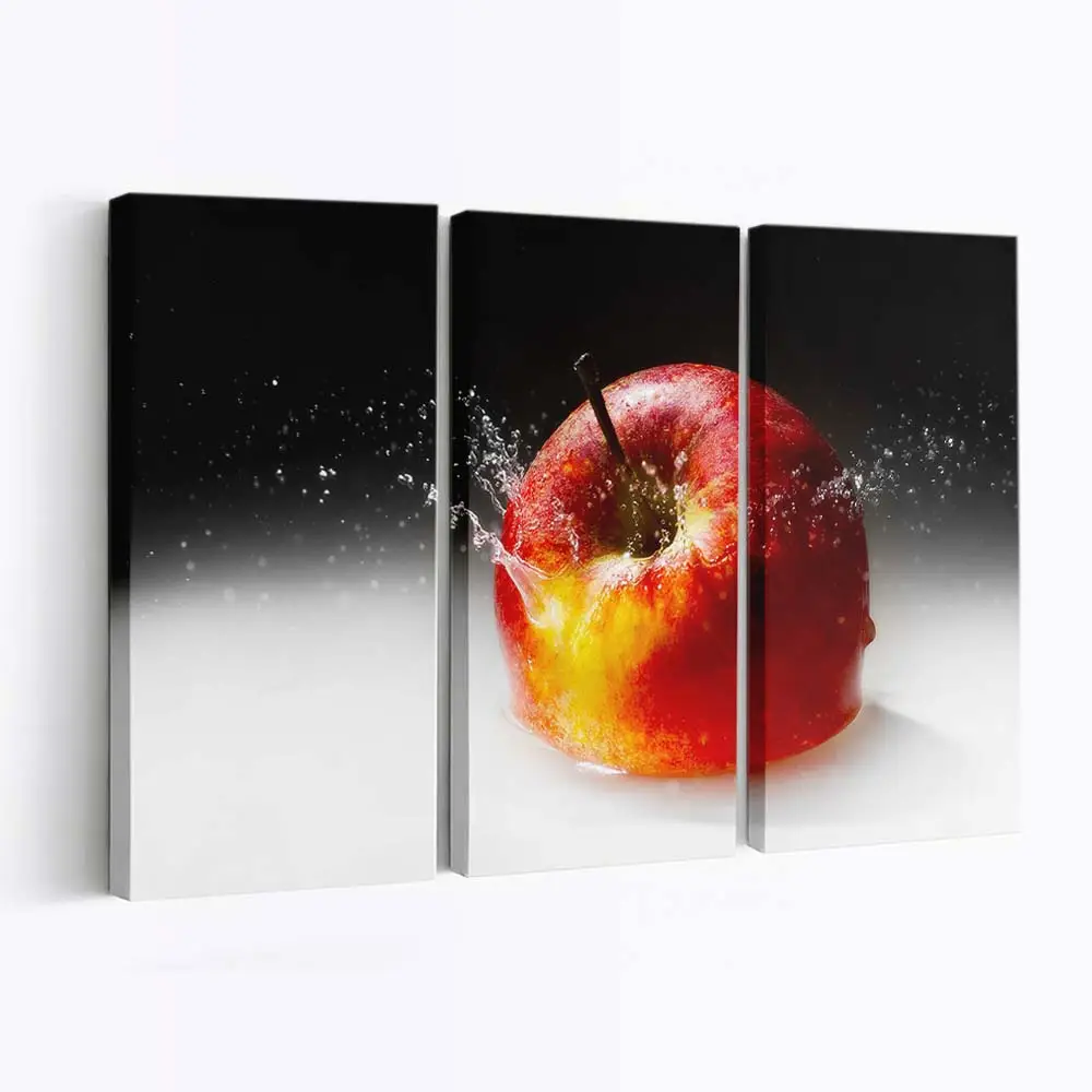 Roter Apfel im Grünen Gras Leinwandbild