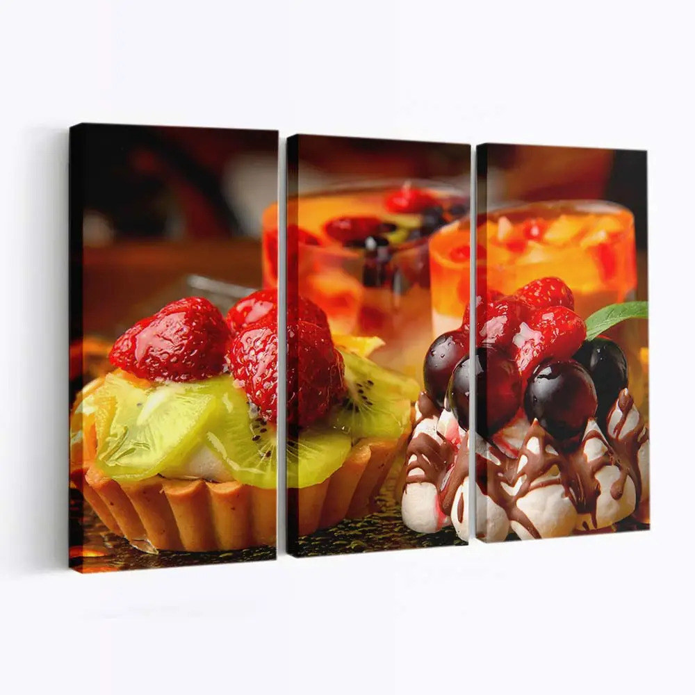 Verschiedene Süße Backwaren und Desserts Leinwandbild
