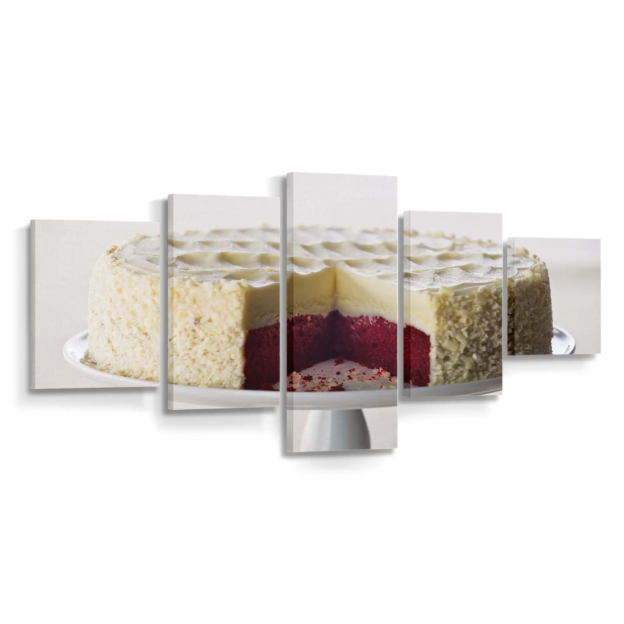 Dessertteller mit Erdbeer-ksekuchen Leinwandbild