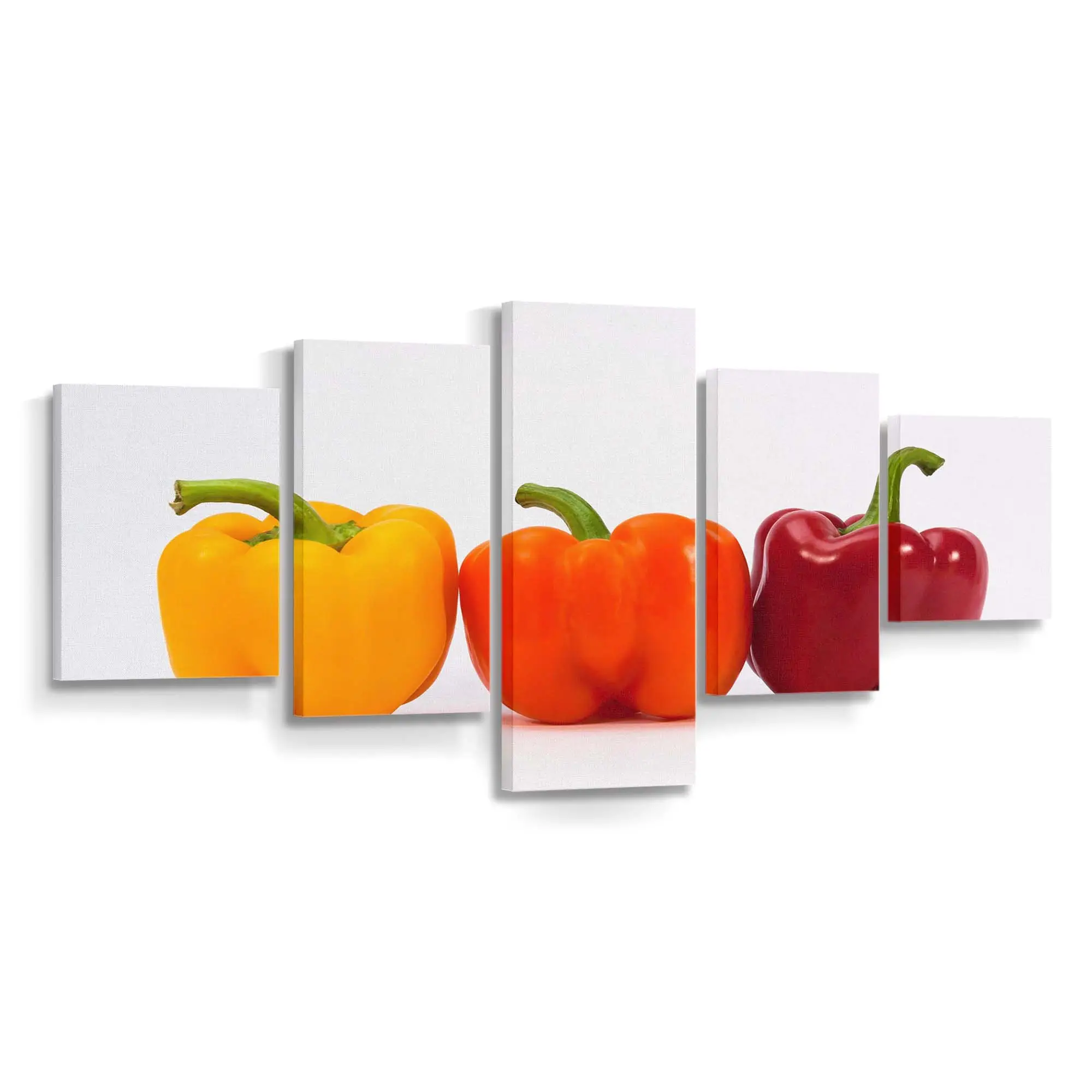 Erntekorb mit Bunten Frischen Paprika Leinwandbild