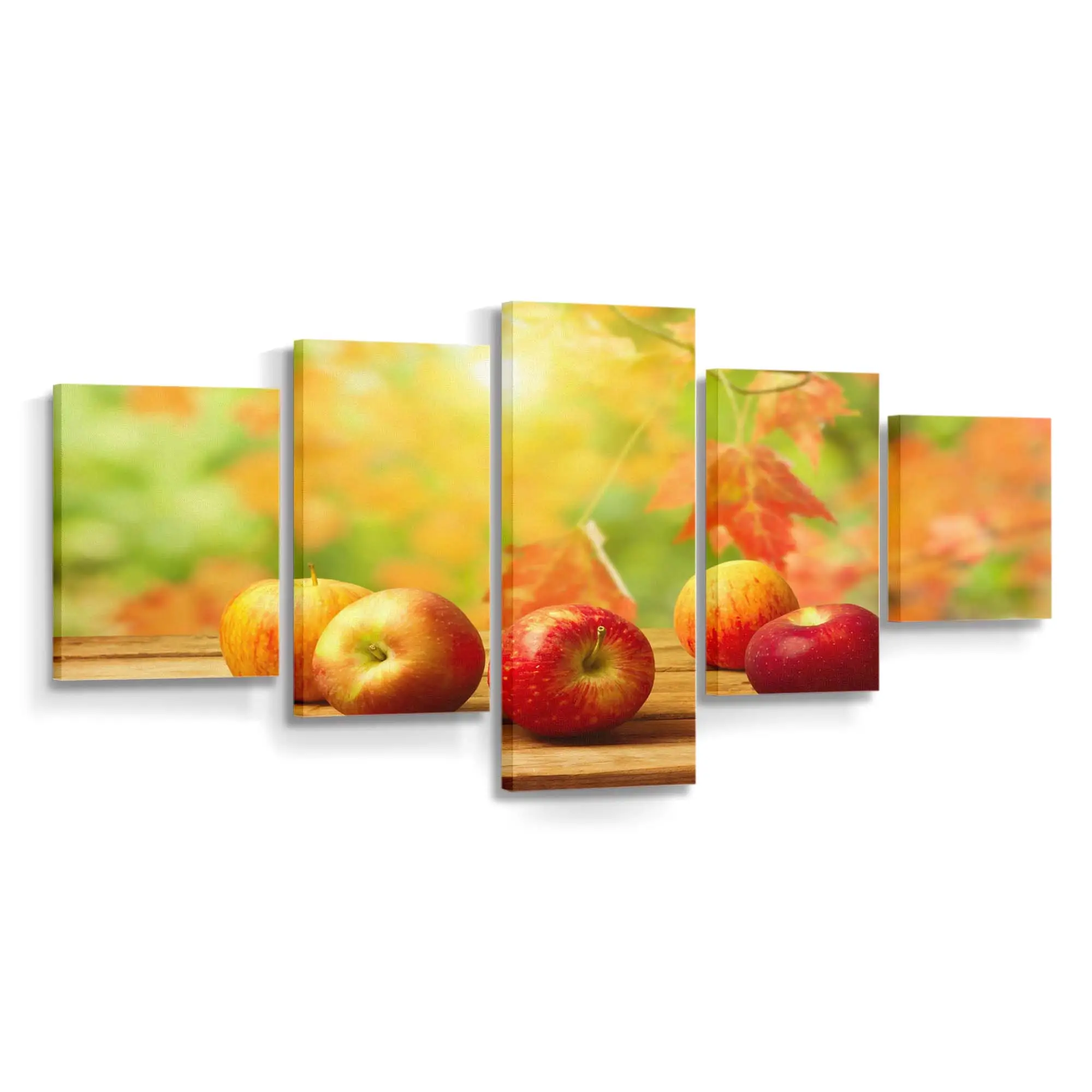 Frische Herbstpfel im Korb Leinwandbild