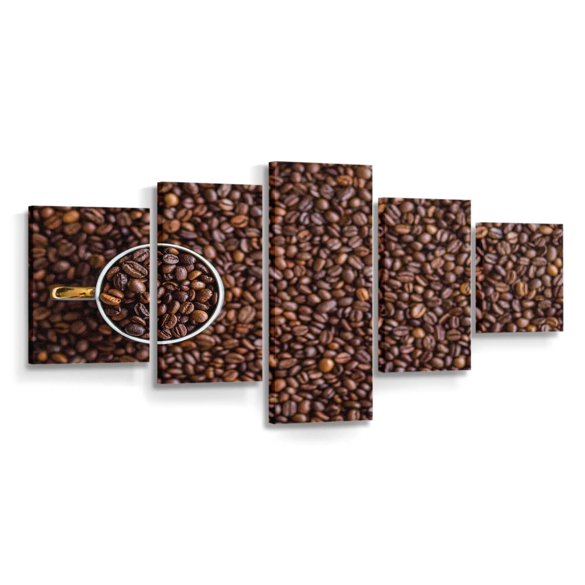 Geröstete Arabica Kaffeebohnen vor Dunklem Hintergrund Leinwandbild