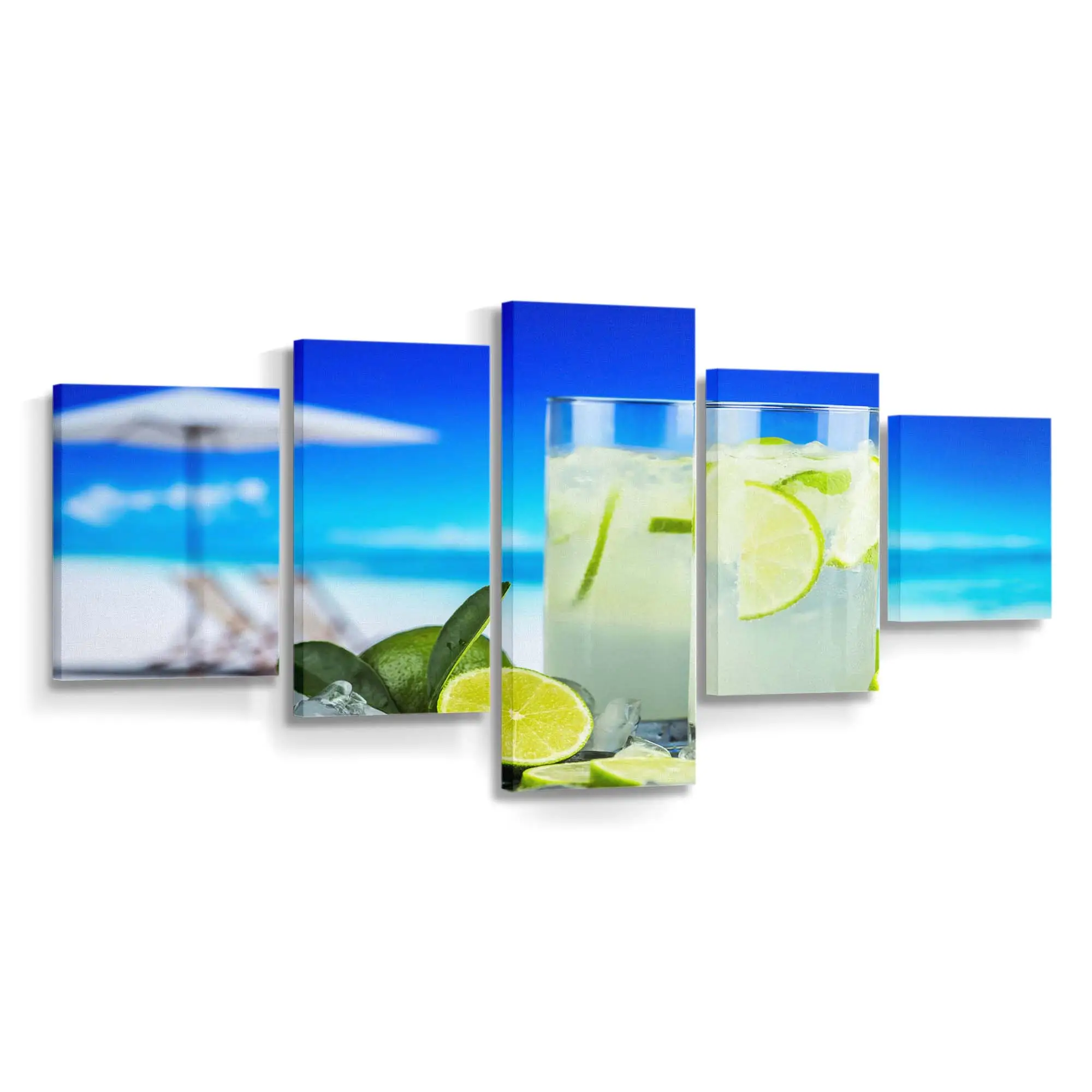 Gläser mit Erfrischender Kalter Sommerlimonade Leinwandbild
