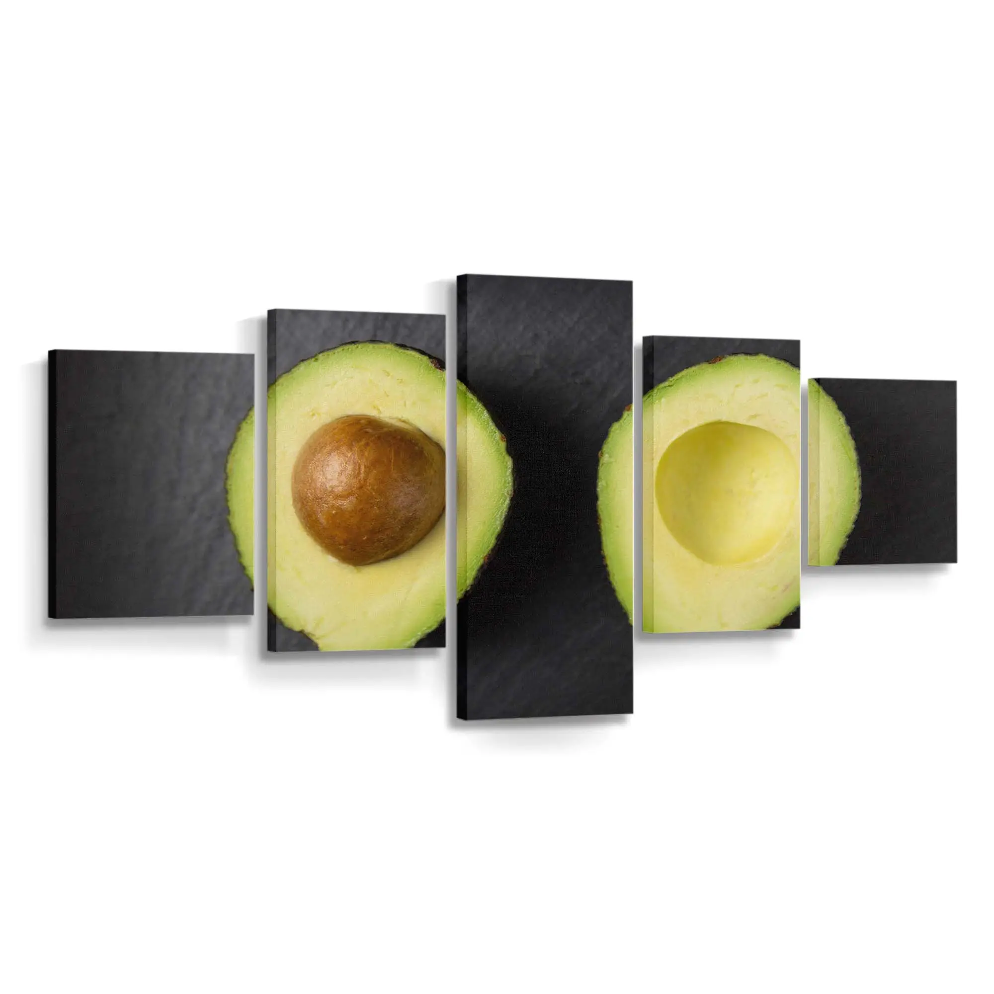 Halbierte Frische Bio-avocado Leinwandbild