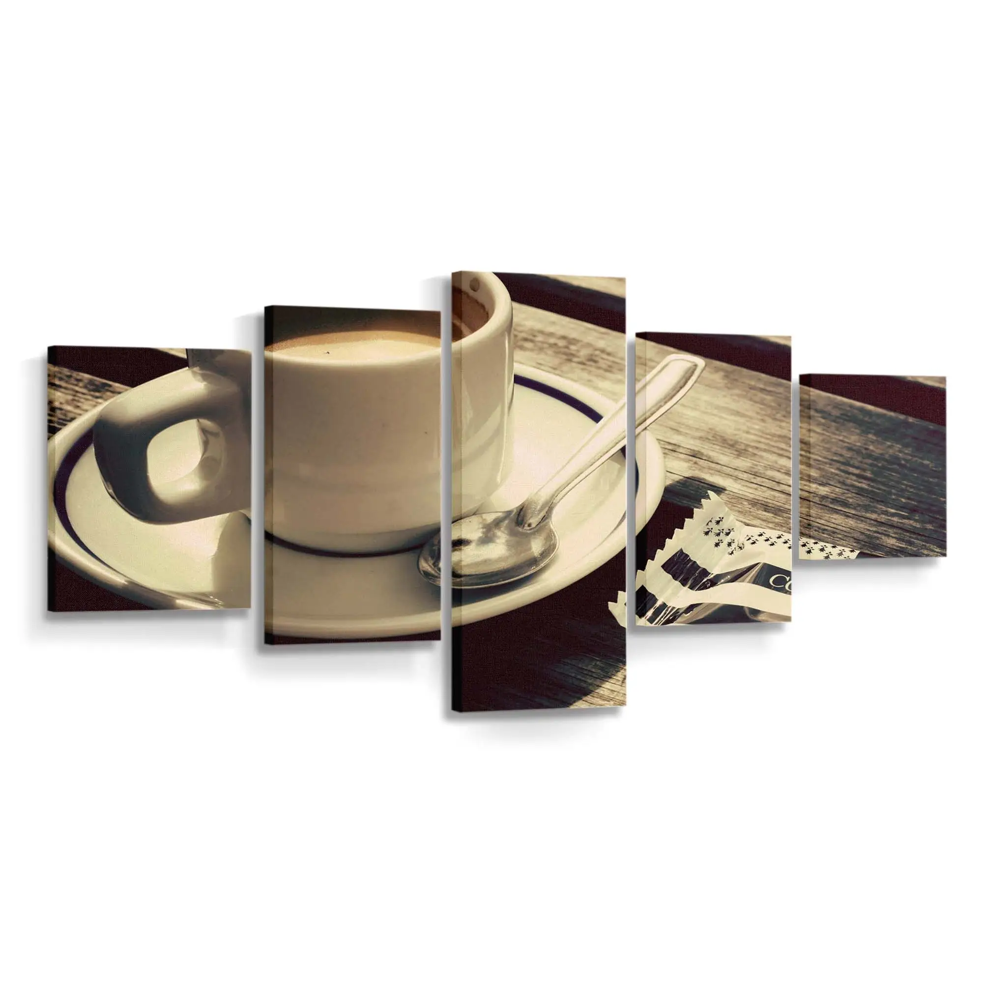 Heiße Tasse Kaffee und Ein Keks Leinwandbild