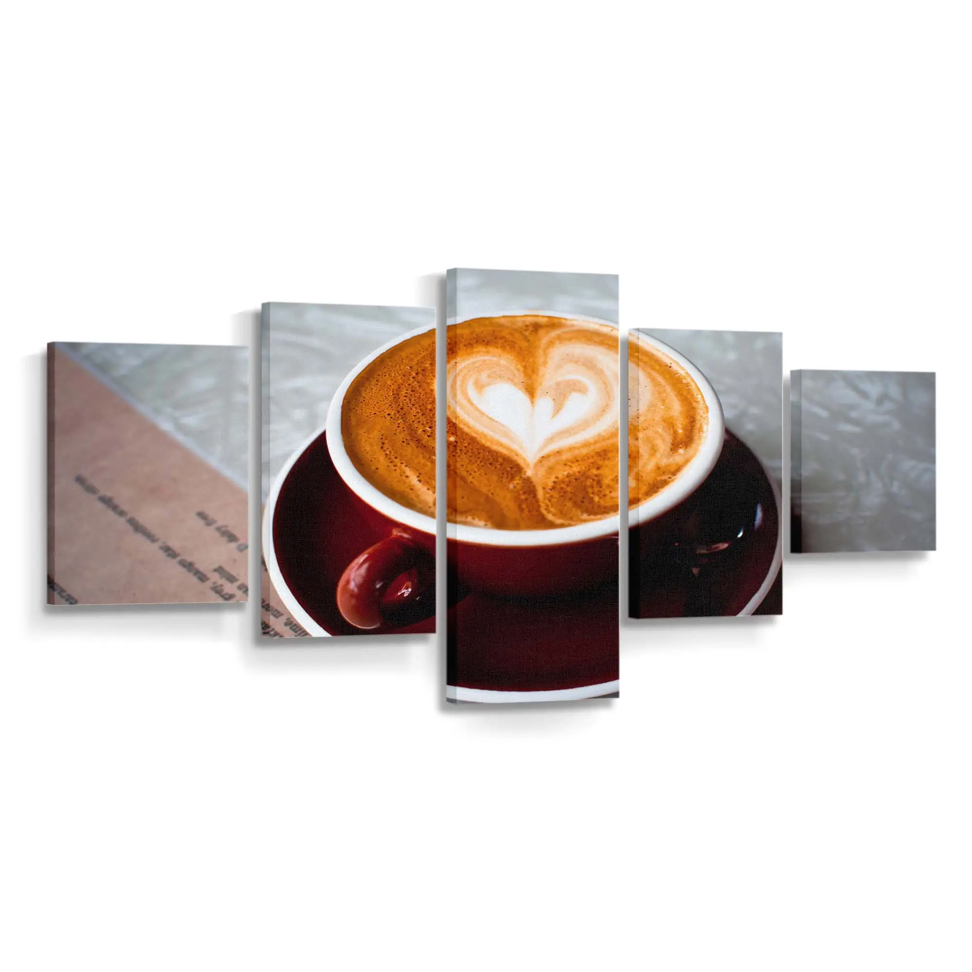 Kaffeebohnen in Herzform Leinwandbild