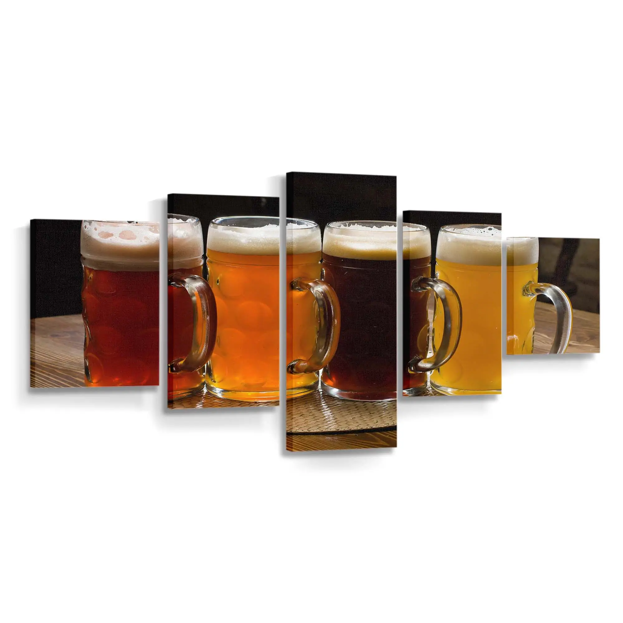 Kalte Pints Craft-bier auf einer Theke Leinwandbild