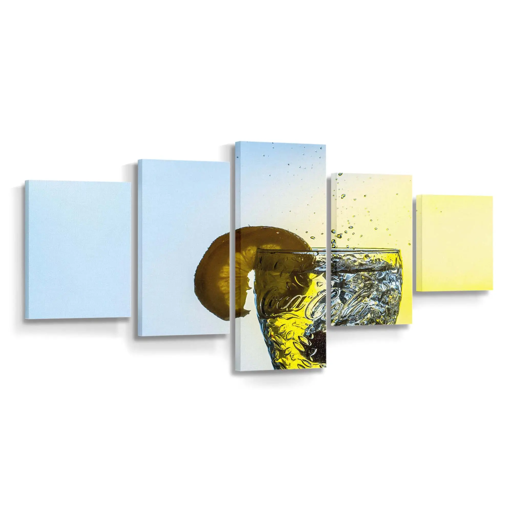 Kaltes Glas Wasser mit Frischen Zitronenscheiben Leinwandbild