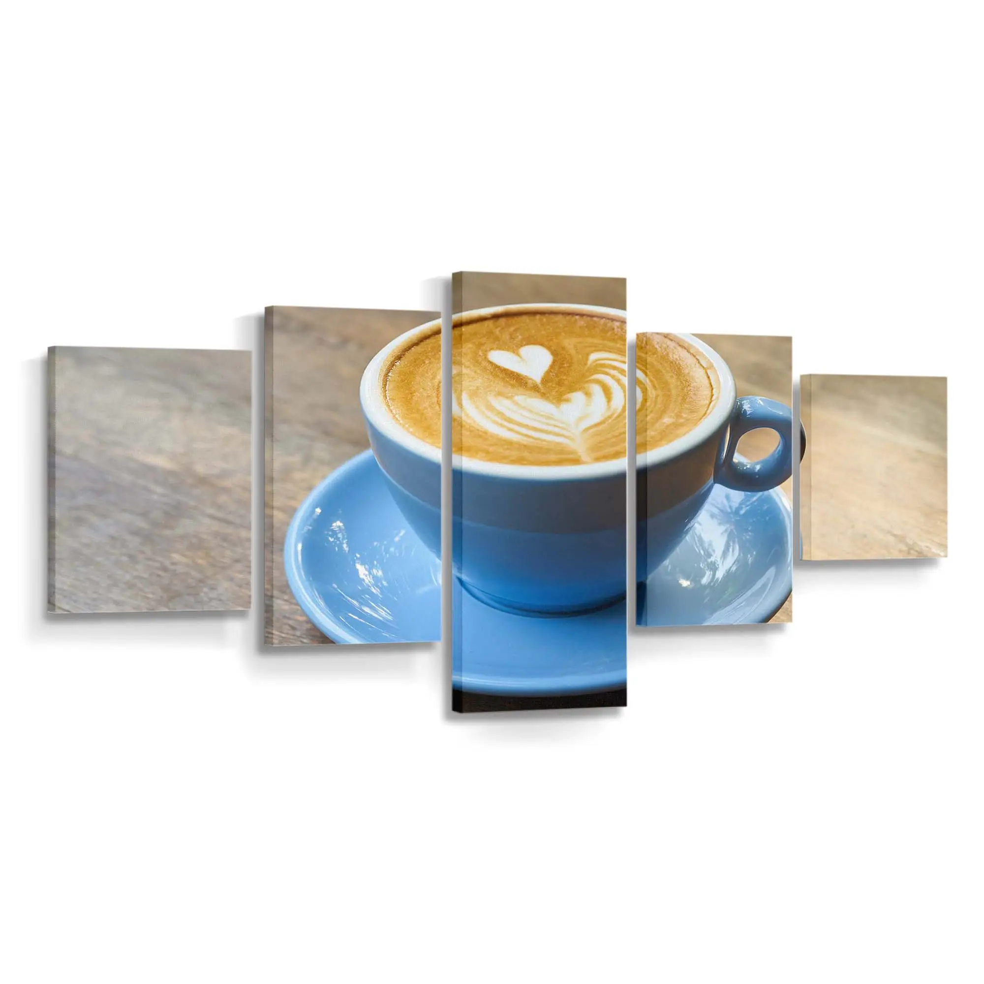 Klassische Weiße Tasse mit Heißem Morgenkaffee Leinwandbild