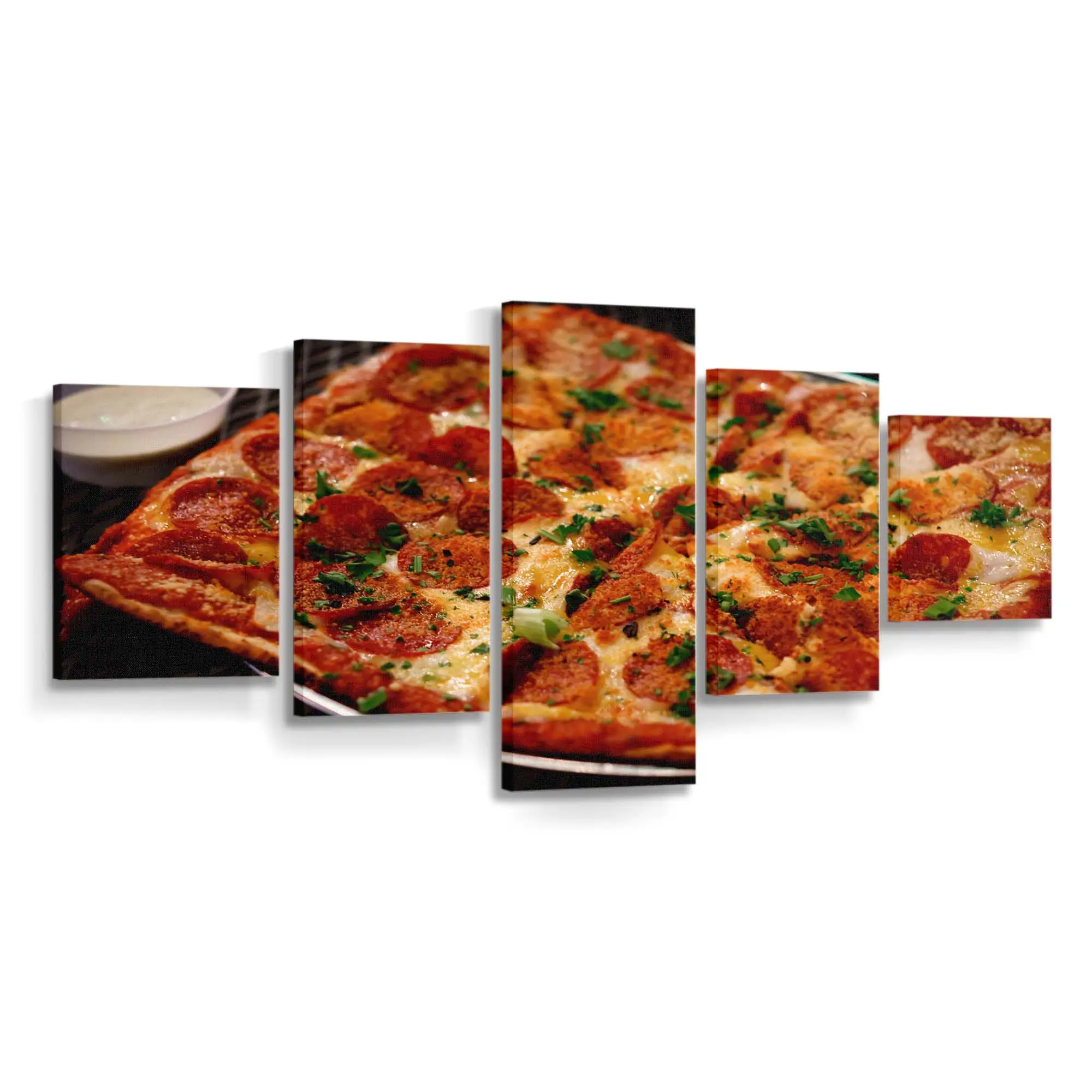 Heiße Italienische Pizza mit Geschmolzenem Käse Leinwandbild