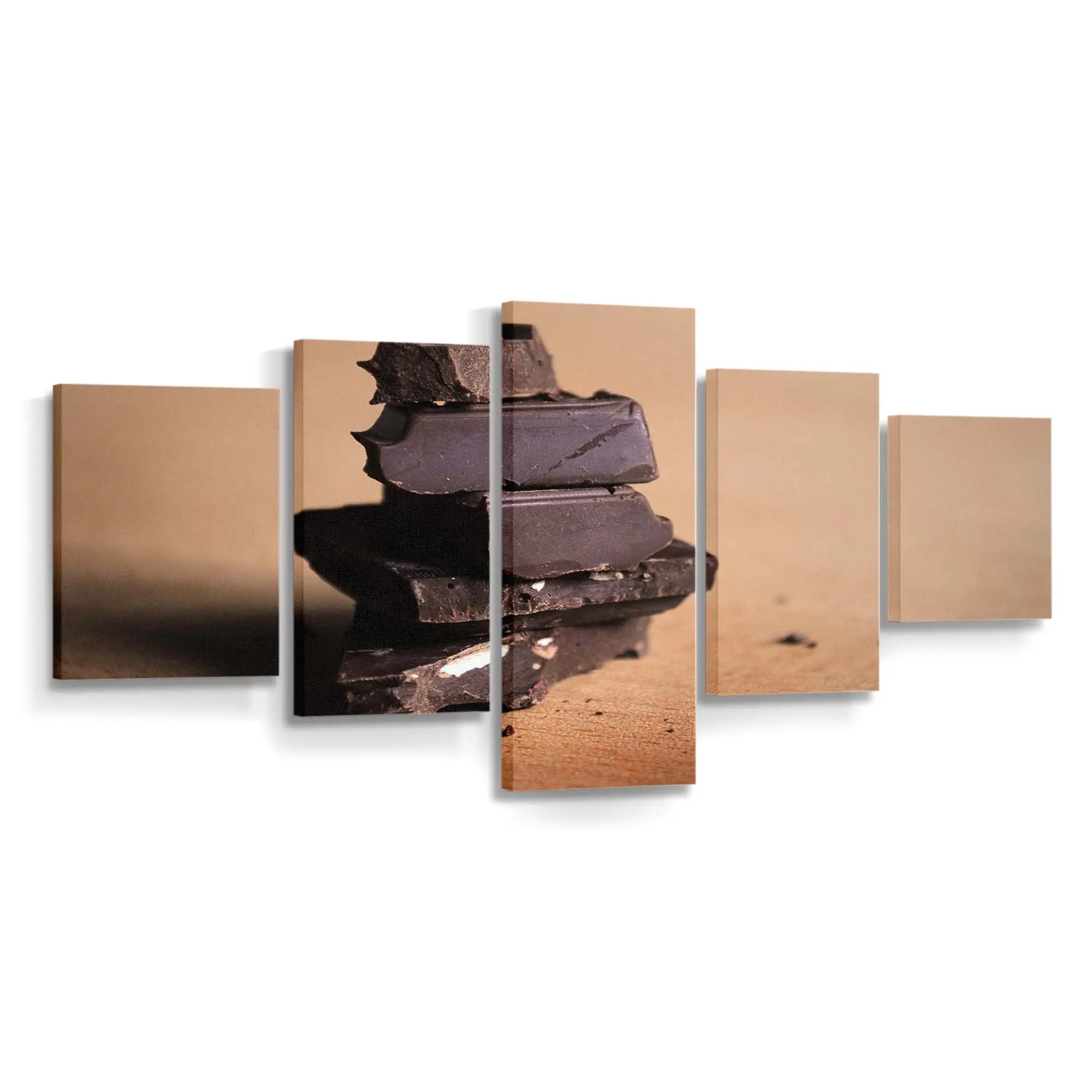 Quadrate aus Dunkler Schokolade Leinwandbild