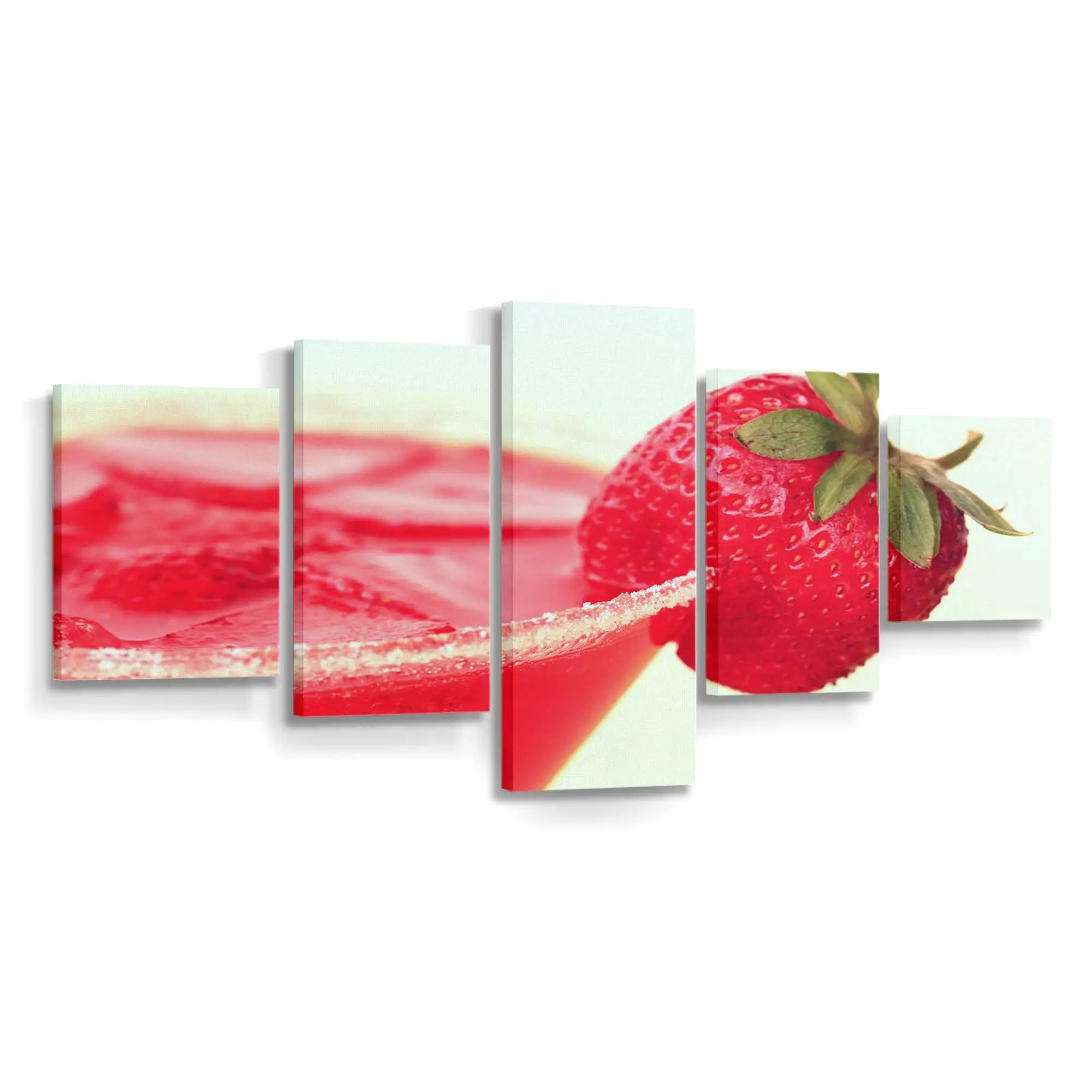 Geschichtetes Erdbeerdessert im Glas Leinwandbild