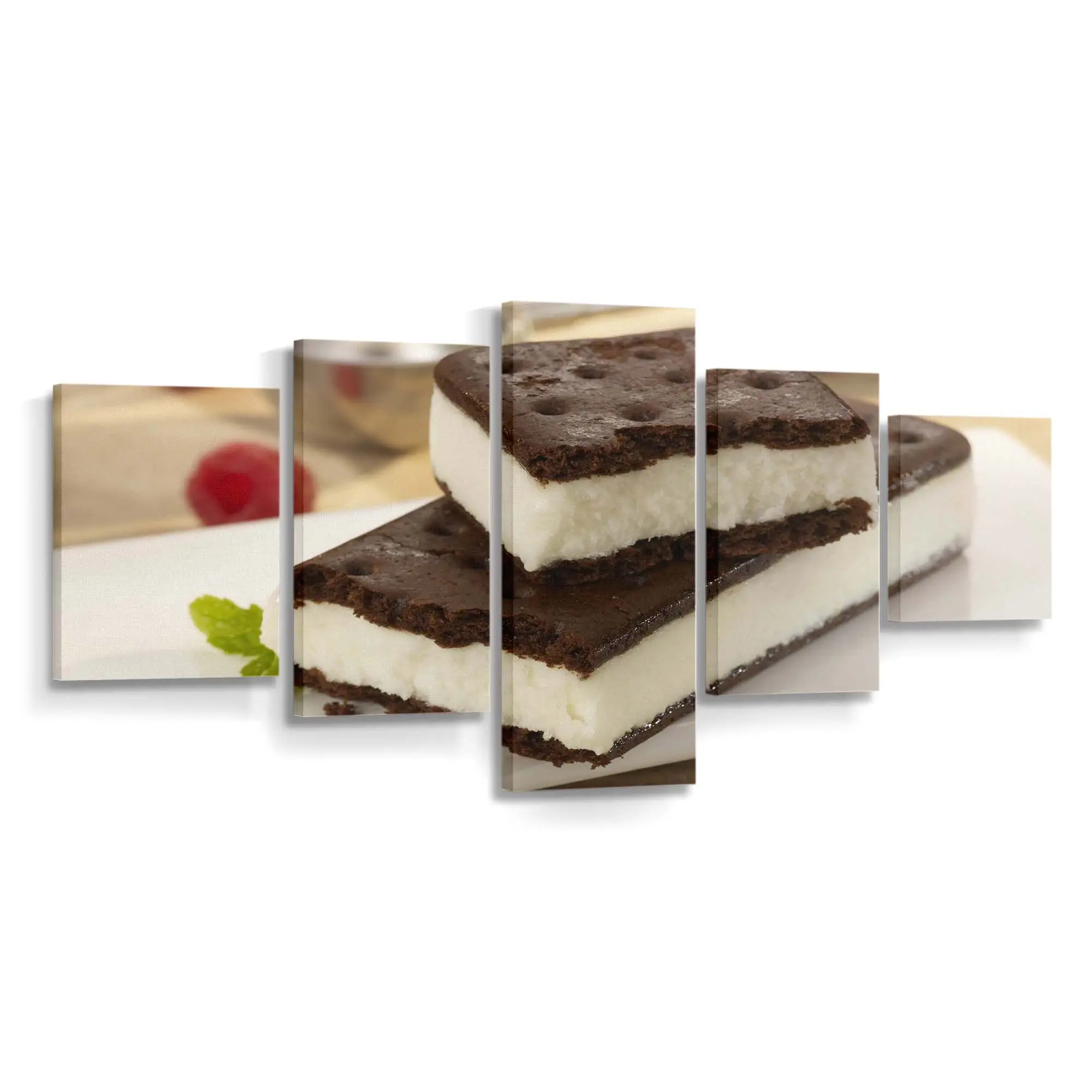 Vanille-eiscreme-sandwich Leinwandbild