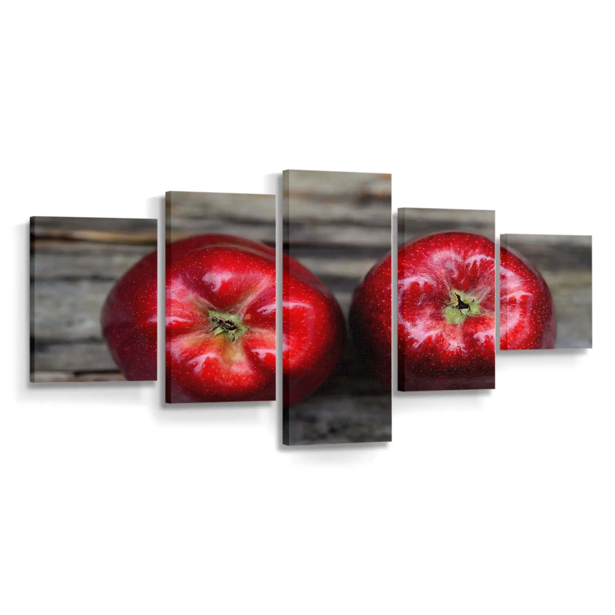 Leuchtend Roter Apfel mit Wassertropfen Leinwandbild