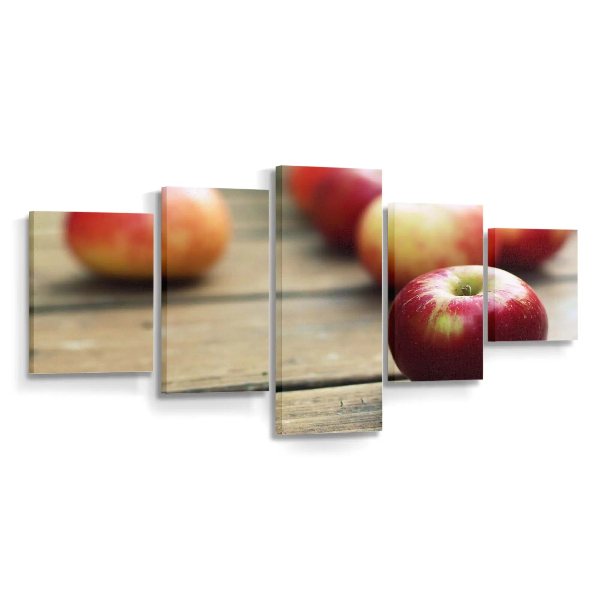Rote Apfelschale im Makro Leinwandbild