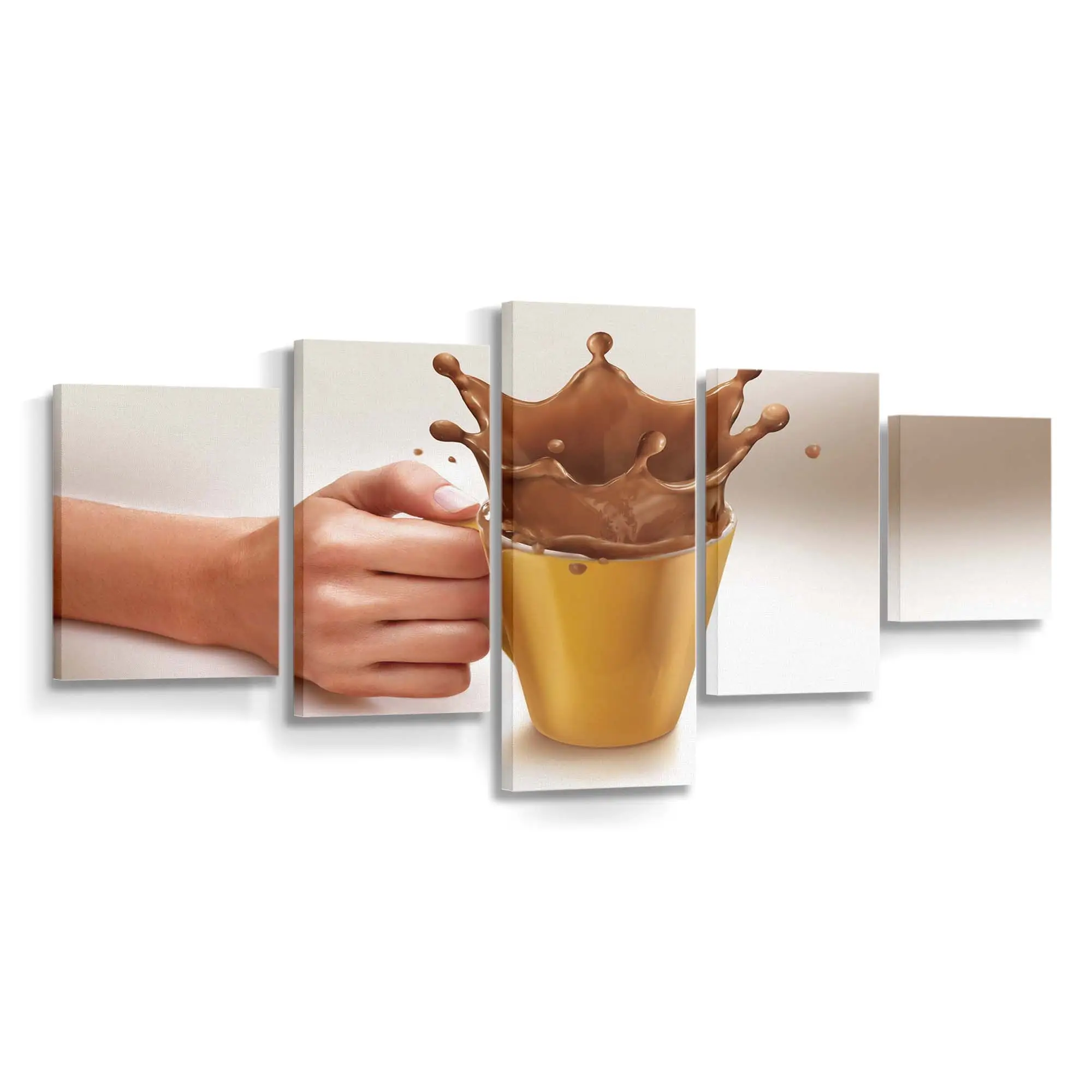 Warmer Gemütlicher Becher mit Heißer Schokolade Leinwandbild