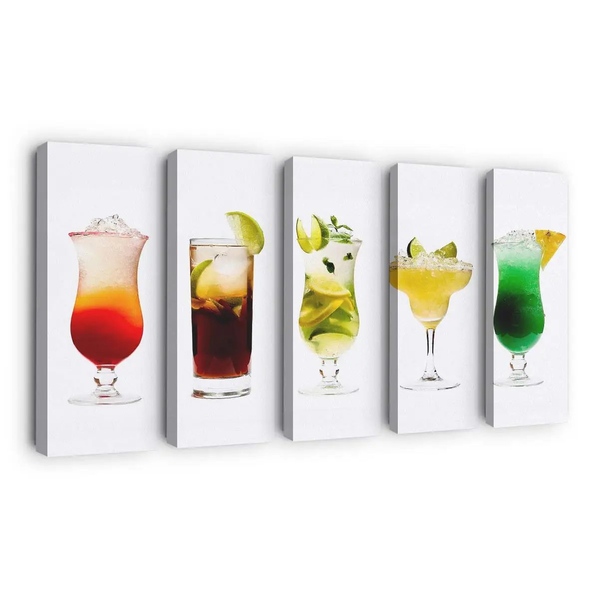 Bunte Gemischte Cocktails auf einer Theke Leinwandbild