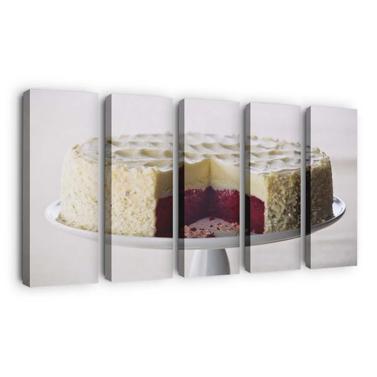 Dessertteller mit Erdbeer-ksekuchen Leinwandbild