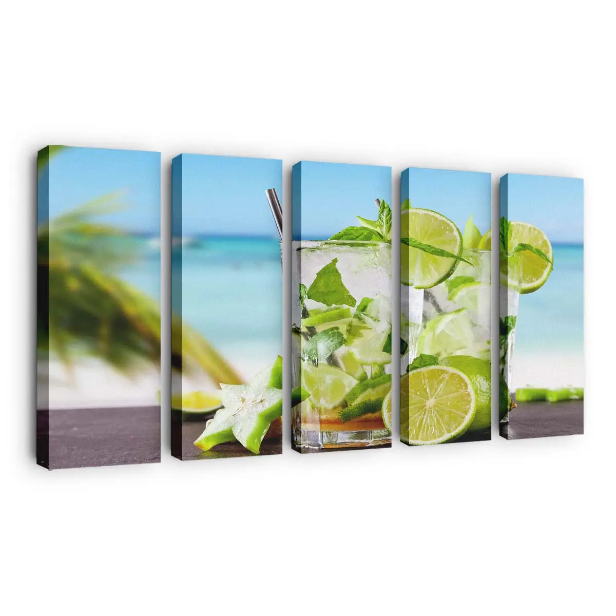Tropischer Cocktail mit Frischer Limette Leinwandbild