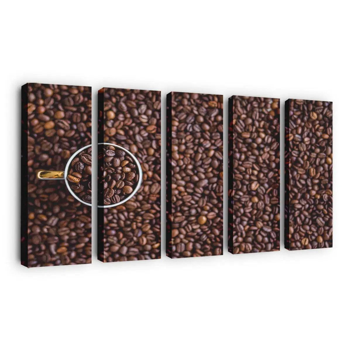 Geröstete Arabica Kaffeebohnen vor Dunklem Hintergrund Leinwandbild
