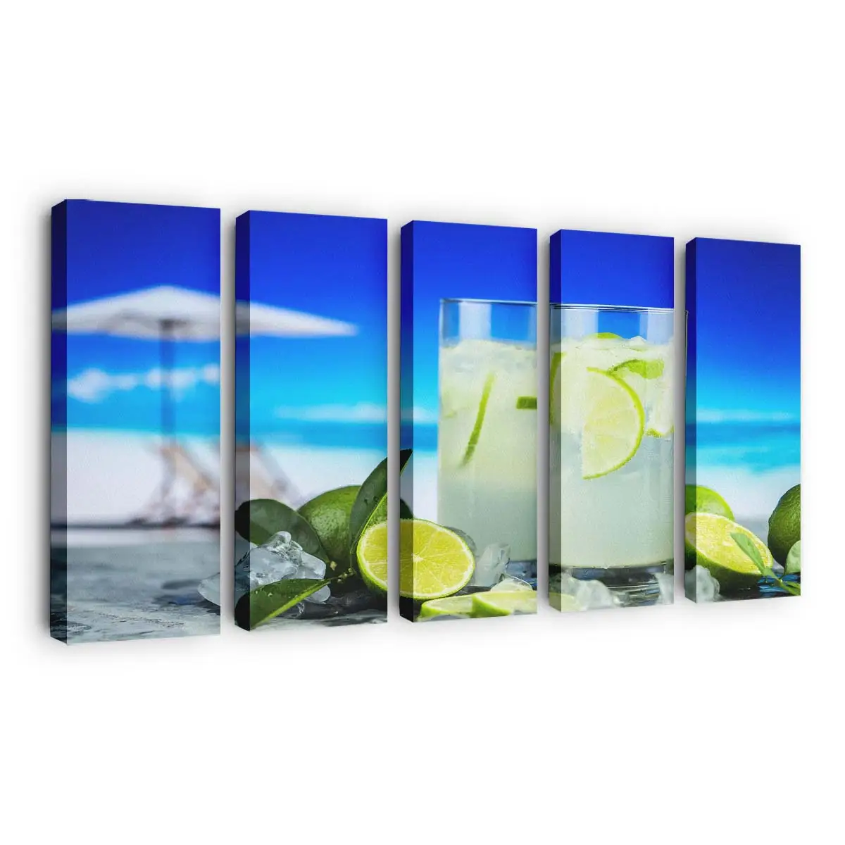Gläser mit Erfrischender Kalter Sommerlimonade Leinwandbild