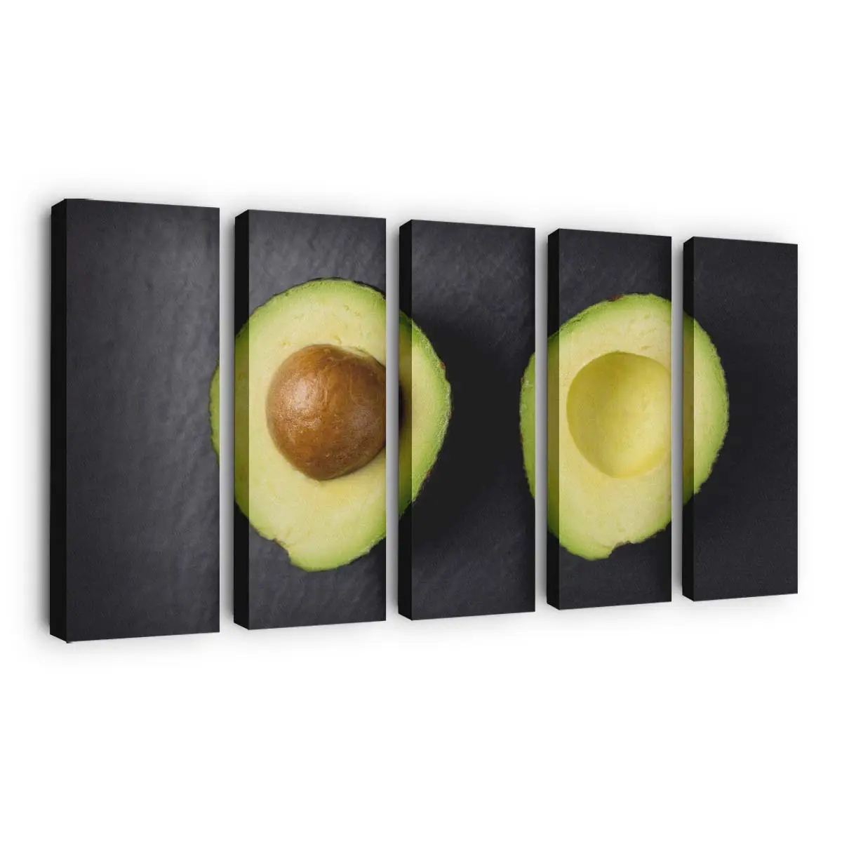 Halbierte Frische Bio-avocado Leinwandbild
