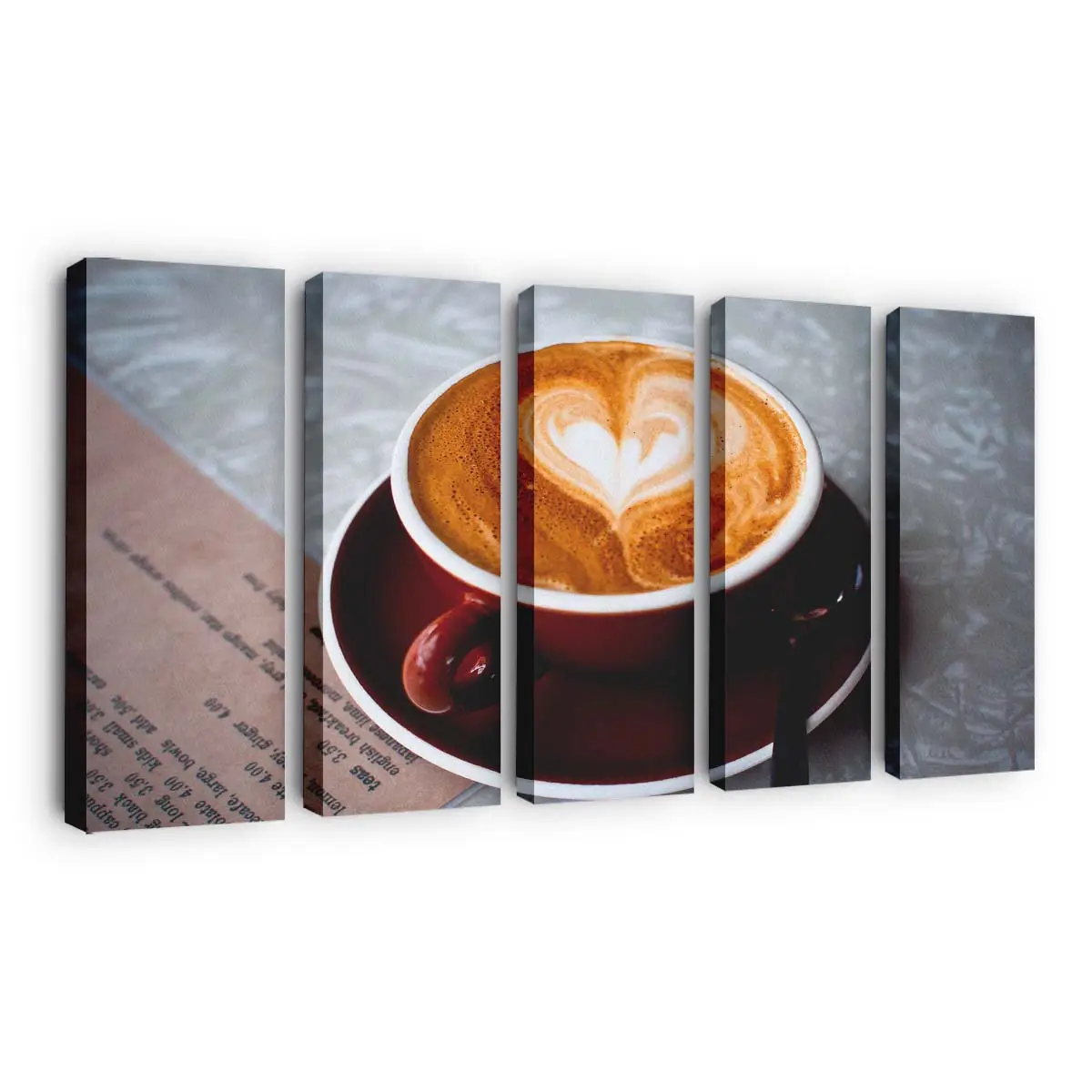 Kaffeebohnen in Herzform Leinwandbild
