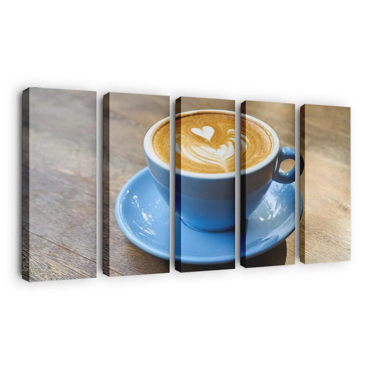 Klassische Weiße Tasse mit Heißem Morgenkaffee Leinwandbild