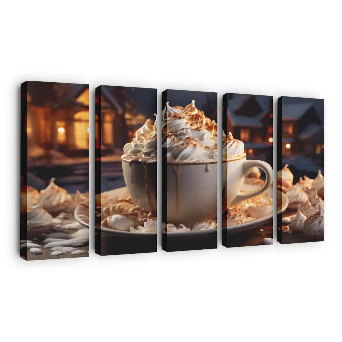 Heiße Schokolade mit Marshmallows Leinwandbild