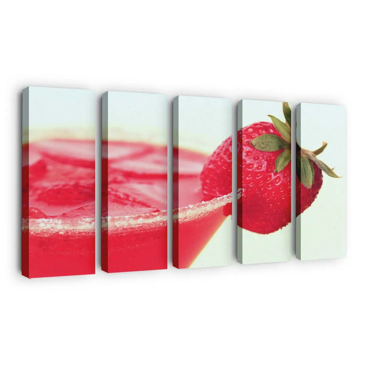 Geschichtetes Erdbeerdessert im Glas Leinwandbild