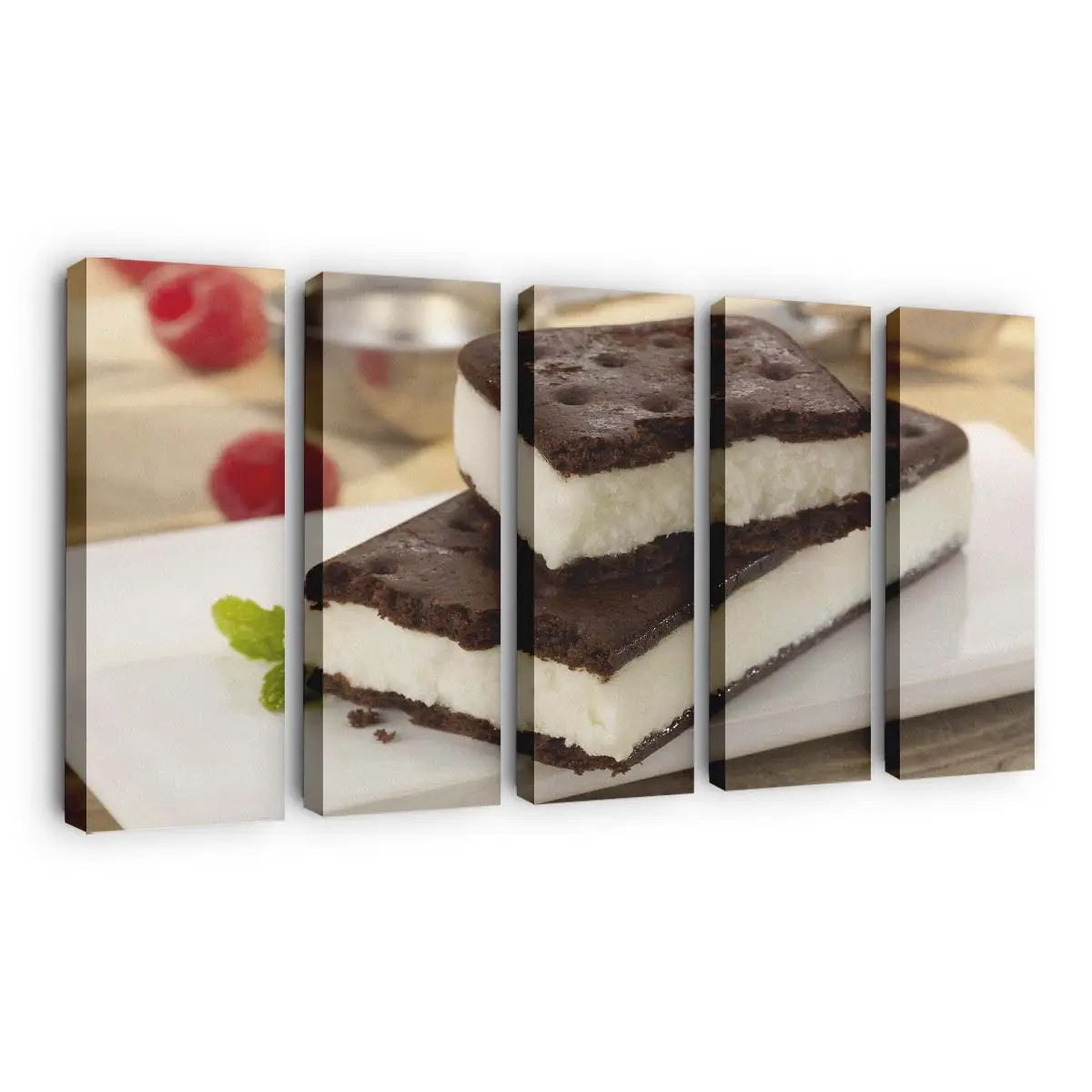 Vanille-eiscreme-sandwich Leinwandbild