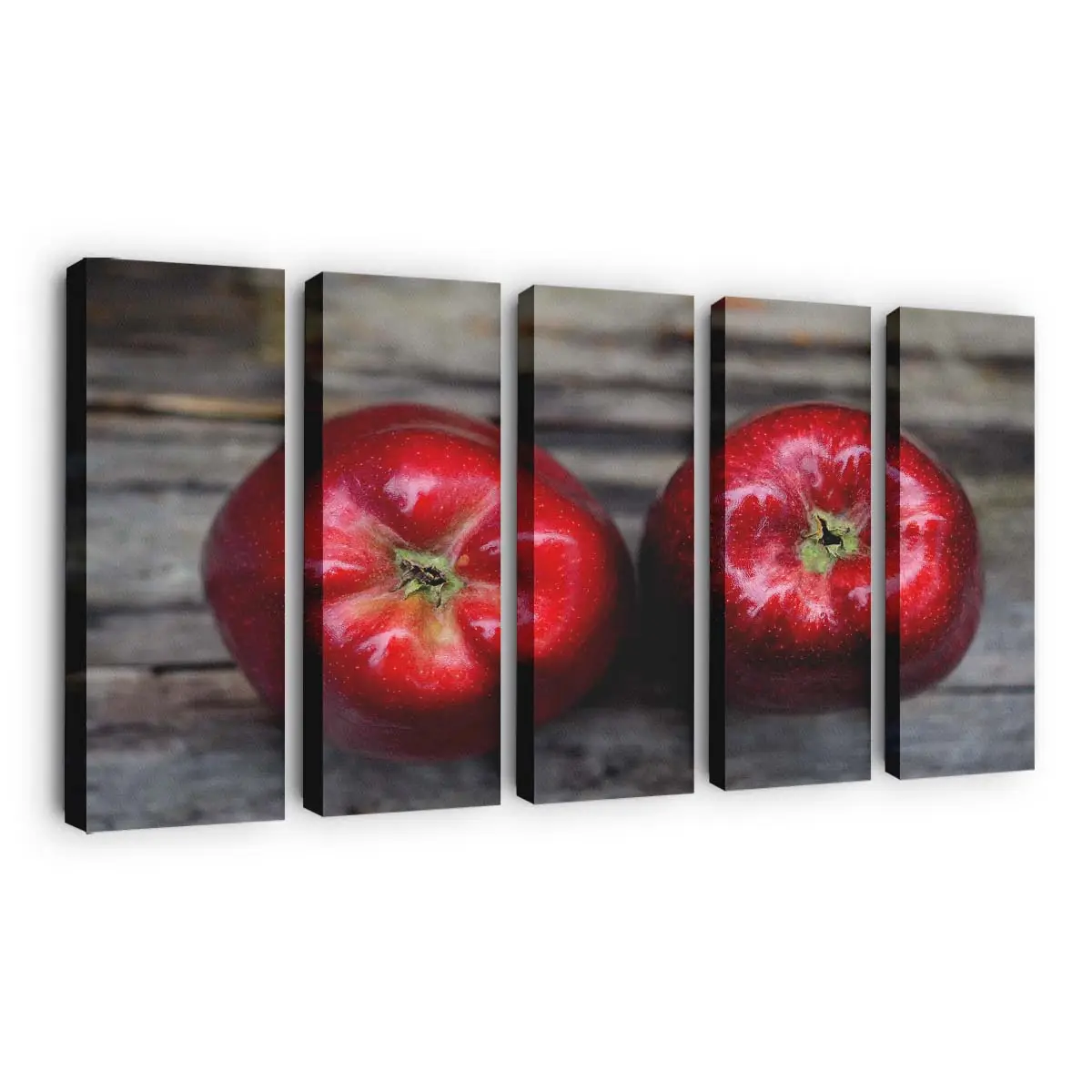 Leuchtend Roter Apfel mit Wassertropfen Leinwandbild
