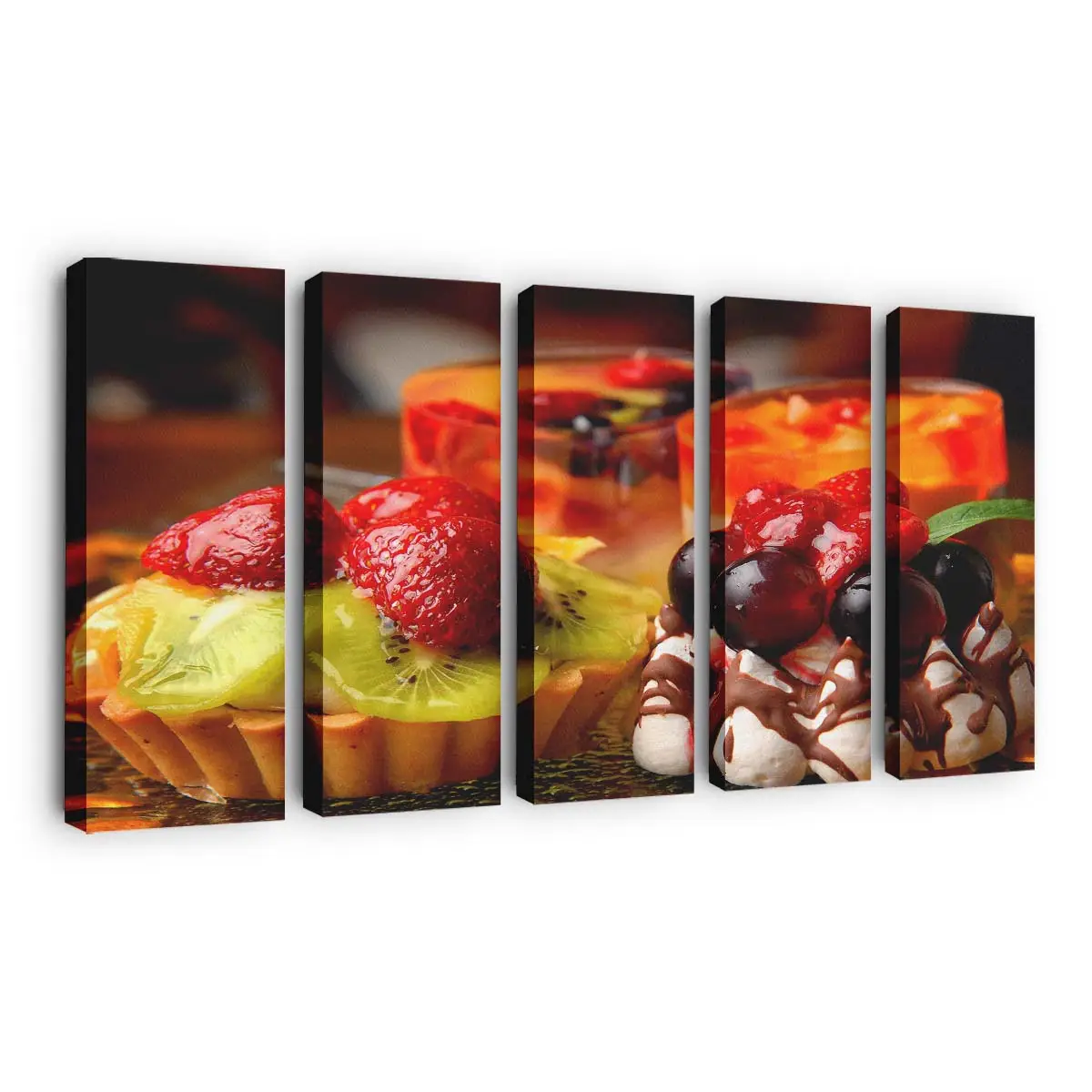 Verschiedene Süße Backwaren und Desserts Leinwandbild