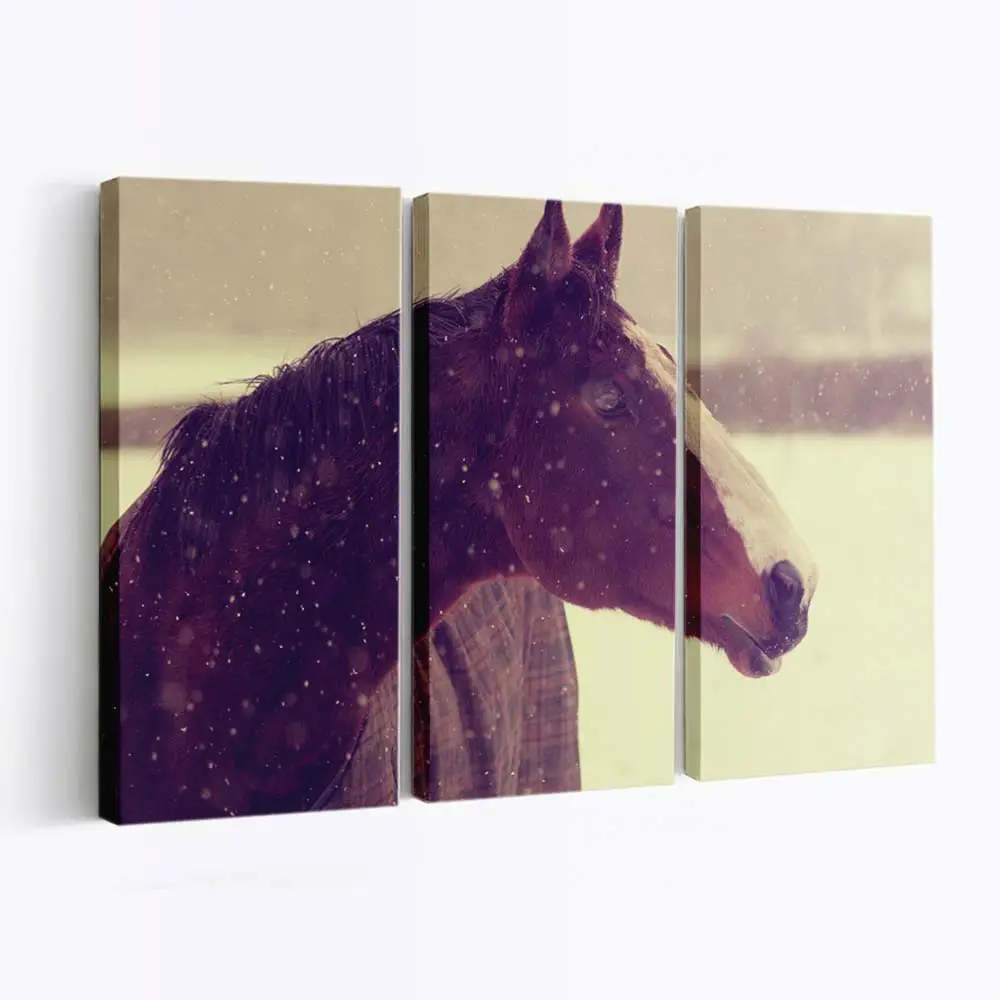 Pferd in Winterlicher Schneelandschaft Leinwandbild