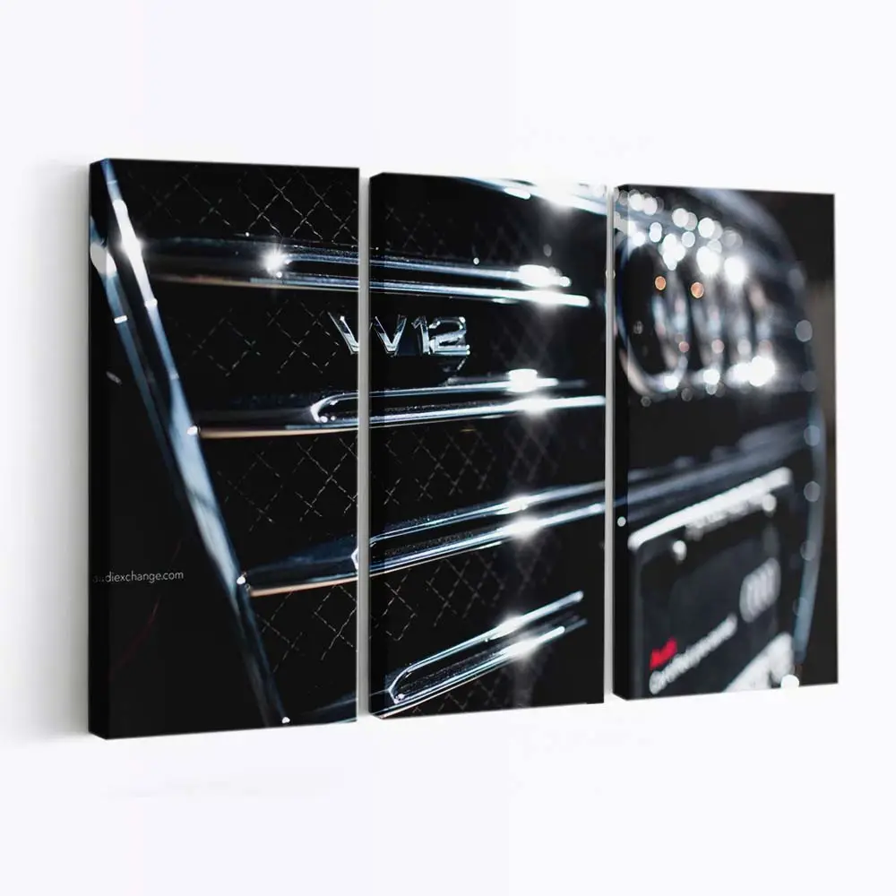 Audi A8 W12 Emblem Nahaufnahme – Auto Detail Leinwandbild