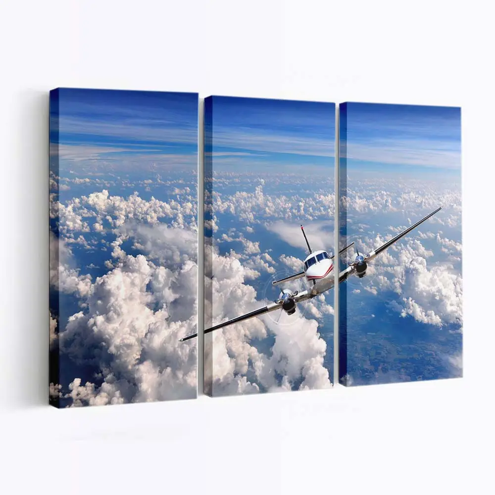 Flugzeug am Himmel – Luftfahrt Wandbild
