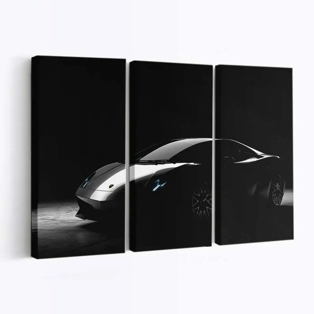 Glänzend Schwarzer Lamborghini Gallardo – Sportwagen Leinwandbild