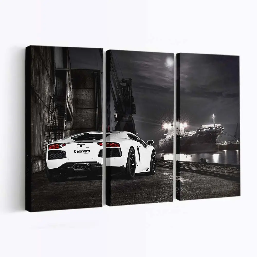 Lamborghini Supercar geparkt in der Stadt – Sportwagen Leinwandbild