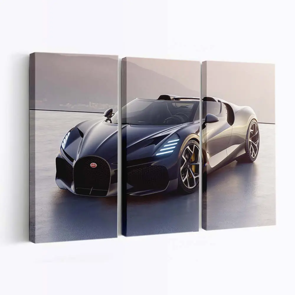 Schwarzer Bugatti W16 Mistral – Supercar Wandbild