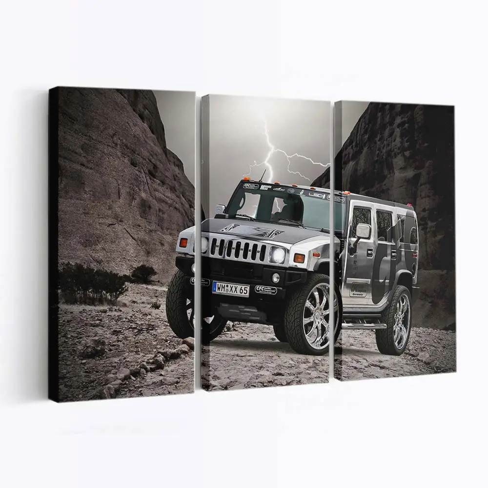 Verchromter Hummer H2 – SUV Leinwandbild