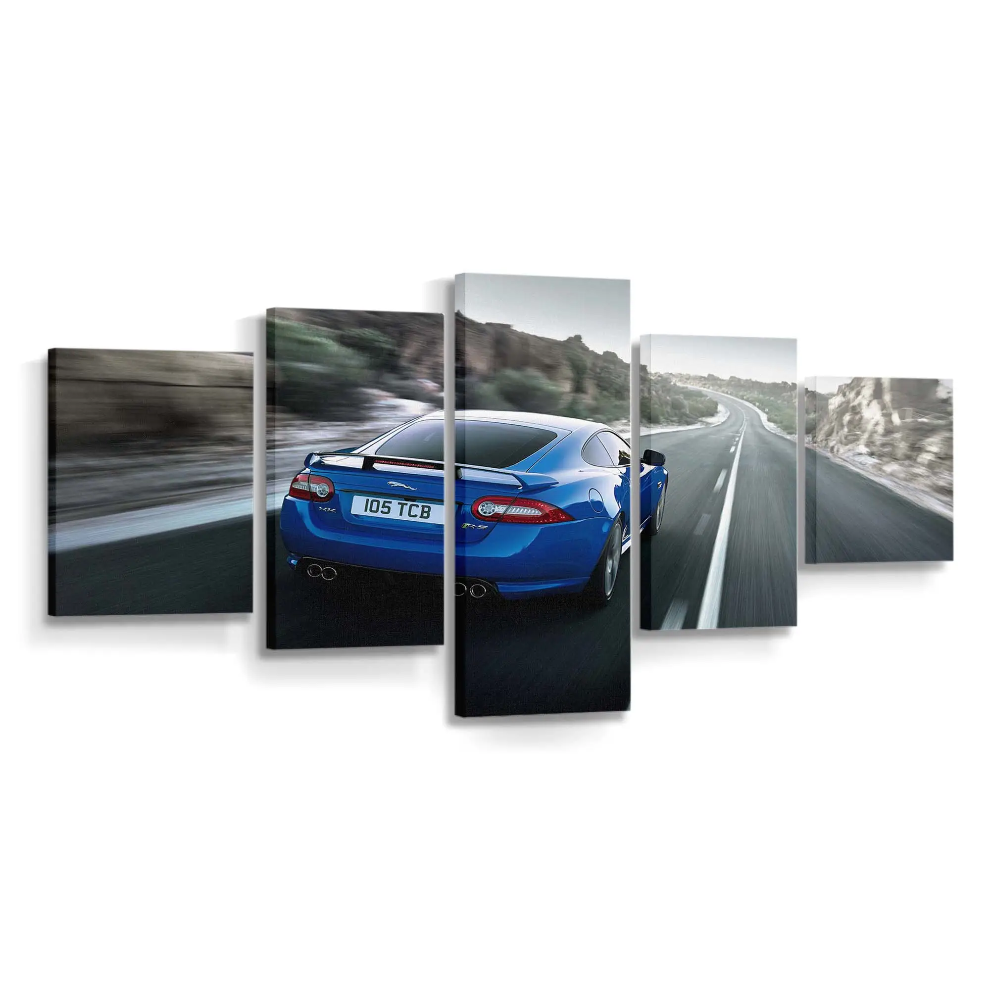 Blauer Jaguar XKR S Coupé – Sportwagen Leinwandbild