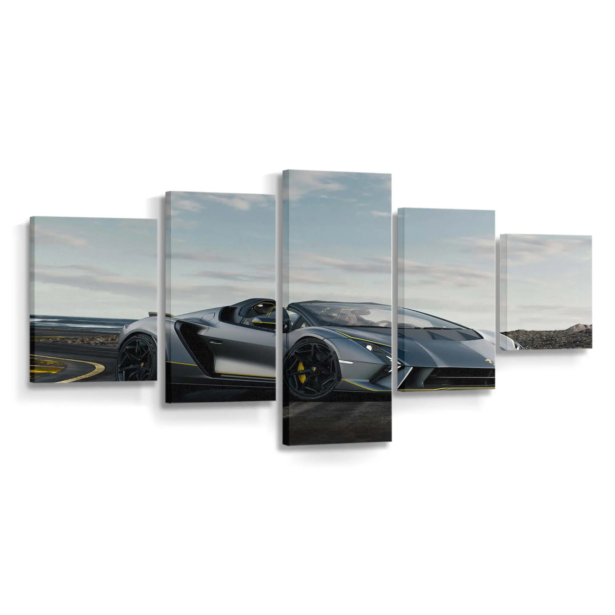 Klassisches Lamborghini Supercar Styling – Oldtimer Leinwandbild